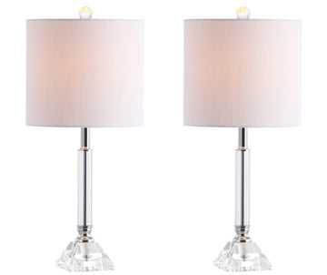 Dana 19.5" Crystal Column/Metal LED Table Lamp - JONATHAN Y